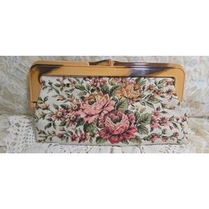 Vintage Floral Tapestry Clutch Purse